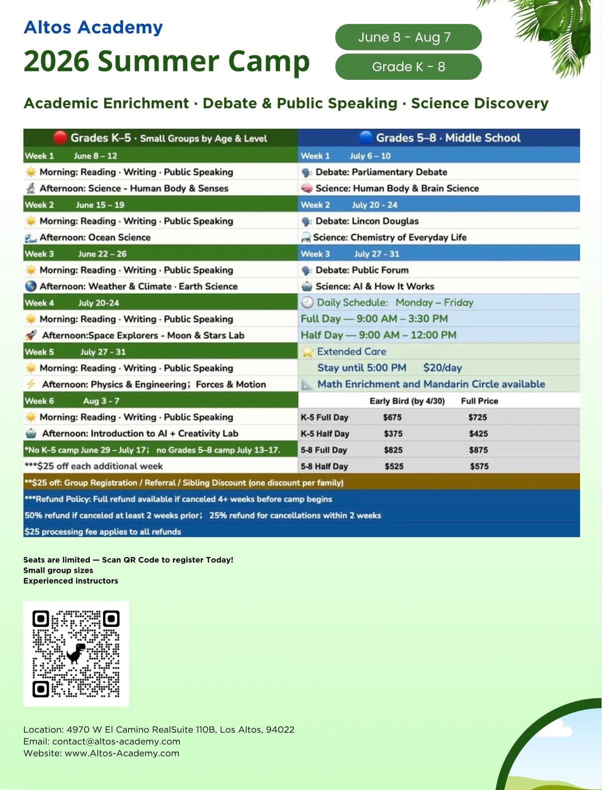 Altos Academy 2026 Summer Camp